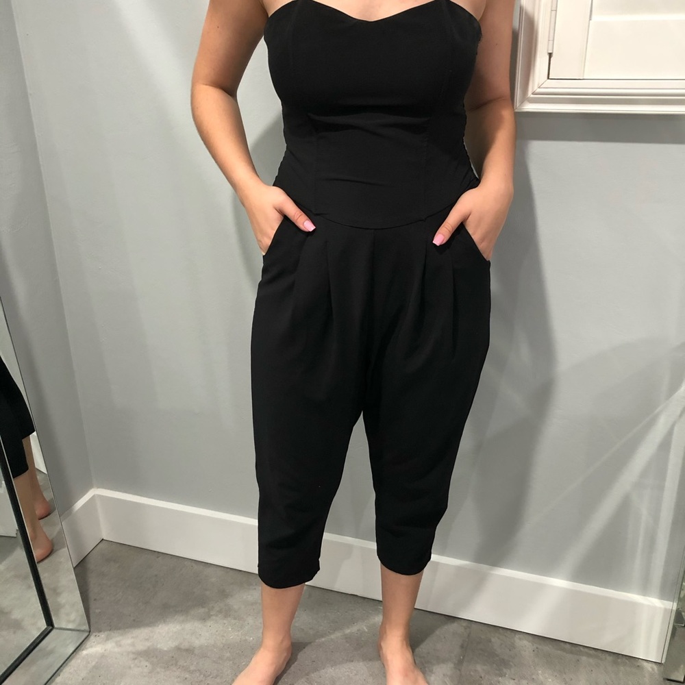 💕Bishop + Young Strapless Black Jumpsuit
